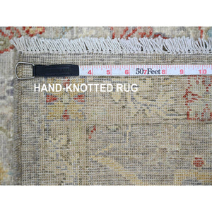 3'x11'8" Dark Vanilla Brown, Peshawar With Bijar Garus Design, High Mountain Wool, Hand Knotted, Vegetable Dyes, Densely Woven, Runner, Oriental Rug FWR539940