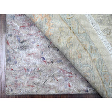 Load image into Gallery viewer, 5&#39;9&quot;x5&#39;9&quot; Cascading White, Washed Out Peshawar with Heriz All Over Design, Densely Woven, High Mountain Wool, Hand Knotted, Round, Oriental Rug FWR539976