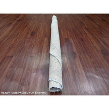 Load image into Gallery viewer, 5&#39;9&quot;x5&#39;9&quot; Cascading White, Washed Out Peshawar With Heriz All Over Design, Densely Woven, High Mountain Wool, Hand Knotted, Round, Oriental Rug FWR539976