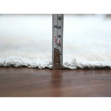 Load image into Gallery viewer, 5&#39;9&quot;x5&#39;9&quot; Cascading White, Washed Out Peshawar with Heriz All Over Design, Densely Woven, High Mountain Wool, Hand Knotted, Round, Oriental Rug FWR539976