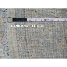 Load image into Gallery viewer, 5&#39;9&quot;x5&#39;9&quot; Cascading White, Washed Out Peshawar with Heriz All Over Design, High Mountain Wool, Densely Woven, Hand Knotted, Round, Oriental Rug FWR539994