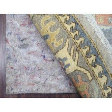 Load image into Gallery viewer, 8&#39;x8&#39; Misty Gray, Peshawar with Antique Caucasian Influence Design, Hand Knotted, 100% Wool, Densely Woven, Round, Oriental Rug FWR539982