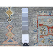 Load image into Gallery viewer, 8&#39;x8&#39; Misty Gray, Peshawar with Antique Caucasian Influence Design, Hand Knotted, 100% Wool, Densely Woven, Round, Oriental Rug FWR539982