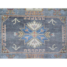 Load image into Gallery viewer, 8&#39;x8&#39; Misty Gray, Peshawar With Antique Caucasian Influence Design, Hand Knotted, 100% Wool, Densely Woven, Round, Oriental Rug FWR539982