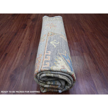 Load image into Gallery viewer, 8&#39;x8&#39; Misty Gray, Peshawar with Antique Caucasian Influence Design, Hand Knotted, 100% Wool, Densely Woven, Round, Oriental Rug FWR539982