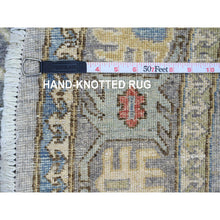 Load image into Gallery viewer, 8&#39;x8&#39; Misty Gray, Peshawar with Antique Caucasian Influence Design, Hand Knotted, 100% Wool, Densely Woven, Round, Oriental Rug FWR539982