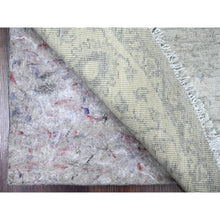 Load image into Gallery viewer, 4&#39;x4&#39; Spanish Gray, Washed Out, Afghan Peshawar with Heriz All Over Design, Hand Knotted, 100% Wool, Densely Woven, Round, Oriental Rug FWR539988