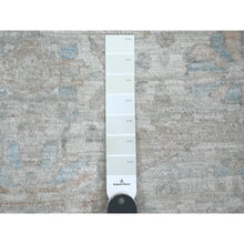 Load image into Gallery viewer, 5&#39;9&quot;x5&#39;9&quot; Cascading White, Washed Out Peshawar With Heriz All Over Design, High Mountain Wool, Densely Woven, Hand Knotted, Round, Oriental Rug FWR539994