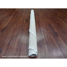 Load image into Gallery viewer, 5&#39;9&quot;x5&#39;9&quot; Cascading White, Washed Out Peshawar with Heriz All Over Design, High Mountain Wool, Densely Woven, Hand Knotted, Round, Oriental Rug FWR539994