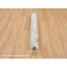 Load image into Gallery viewer, 6&#39;5&quot;x6&#39;5&quot; Powder White, Organic Wool, Hand Knotted, Nain With Center Medallion Flower Design, 250 Kpsi, Round Oriental Rug FWR540024