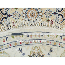 Load image into Gallery viewer, 6&#39;5&quot;x8&#39;1&quot; Bone White, Hand Knotted, All Over Leaf Pattern, Agra with Ziegler Design, Zero Pile, Pure Wool, Oriental Rug FWR458202