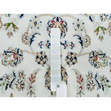 Load image into Gallery viewer, 4&#39;7&quot;x6&#39;8&quot; Powder White, Nain with Center Medallion Flower Design, 250 KPSI, 100% Wool, Hand Knotted, Oriental Rug FWR540078