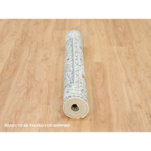 Load image into Gallery viewer, 4&#39;7&quot;x6&#39;8&quot; Powder White, Nain with Center Medallion Flower Design, 250 KPSI, 100% Wool, Hand Knotted, Oriental Rug FWR540078