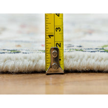 Load image into Gallery viewer, 4&#39;7&quot;x6&#39;8&quot; Powder White, Nain with Center Medallion Flower Design, 250 KPSI, 100% Wool, Hand Knotted, Oriental Rug FWR540078