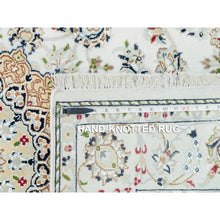 Load image into Gallery viewer, 4&#39;7&quot;x6&#39;9&quot; Navy Blue, Antique Persian Tabriz Full Pile, Clean and Soft to the Touch, Rare Mustaffi Design, Pure Wool, Hand Knotted Oriental Rug FWR483030