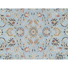 Load image into Gallery viewer, 6&#39;x6&#39; Beau Blue, 250 Kpsi, Pure Wool, Hand Knotted, Nain With All Over Flower Design, Round Oriental Rug FWR540102