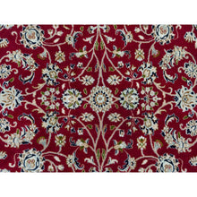 Load image into Gallery viewer, 4&#39;10&quot;x4&#39;10&quot; Burgundy Red, Nain With All Over Flower Design, 250 Kpsi, Extra Soft Wool, Hand Knotted, Round Oriental Rug FWR540108