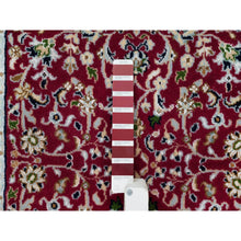 Load image into Gallery viewer, 2&#39;9&quot;x8&#39;2&quot; Burgundy Red, Hand Knotted, Nain With All Over Flower Design, 250 Kpsi, Organic Wool, Runner Oriental Rug FWR540132