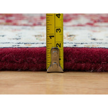 Load image into Gallery viewer, 2&#39;9&quot;x8&#39;2&quot; Burgundy Red, Hand Knotted, Nain With All Over Flower Design, 250 Kpsi, Organic Wool, Runner Oriental Rug FWR540132
