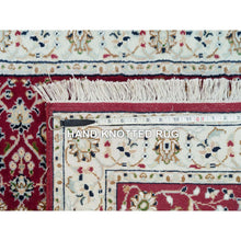 Load image into Gallery viewer, 2&#39;9&quot;x8&#39;2&quot; Burgundy Red, Hand Knotted, Nain With All Over Flower Design, 250 Kpsi, Organic Wool, Runner Oriental Rug FWR540132
