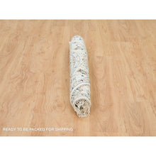 Load image into Gallery viewer, 4&#39;1&quot;x4&#39;1&quot; Powder White, Hand Knotted, Nain With All Over Flower Design, 250 Kpsi, Soft Wool, Round Oriental Rug FWR540156