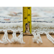 Load image into Gallery viewer, 4&#39;1&quot;x4&#39;1&quot; Powder White, Hand Knotted, Nain With All Over Flower Design, 250 Kpsi, Soft Wool, Round Oriental Rug FWR540156