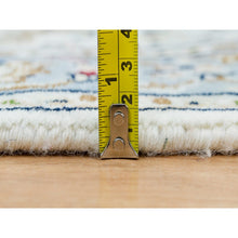 Load image into Gallery viewer, 2&#39;8&quot;x13&#39; Powder White, Hand Knotted, Nain With Center Medallion Flower Design, 250 Kpsi, Organic Wool, Runner Oriental Rug FWR540168