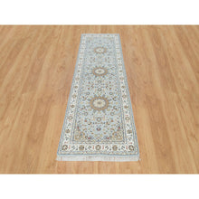 Load image into Gallery viewer, 2&#39;9&quot;x8&#39;4&quot; Beau Blue, 250 Kpsi, Extra Soft Wool, Hand Knotted, Nain With Center Medallion Flower Design, Runner Oriental Rug FWR540180