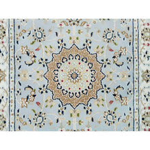 Load image into Gallery viewer, 2&#39;9&quot;x8&#39;4&quot; Beau Blue, 250 Kpsi, Extra Soft Wool, Hand Knotted, Nain With Center Medallion Flower Design, Runner Oriental Rug FWR540180
