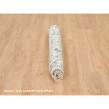 Load image into Gallery viewer, 3&#39;9&quot;x3&#39;9&quot; Powder White, Nain With All Over Flower Design, 250 Kpsi, 100% Wool, Hand Knotted, Round Oriental Rug FWR540222