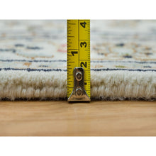 Load image into Gallery viewer, 2&#39;6&quot;x8&#39;2&quot; Powder White, Hand Knotted, Nain With Center Medallion Flower Design, 250 Kpsi, Organic Wool, Runner Oriental Rug FWR540240