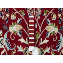Load image into Gallery viewer, 9&#39;8&quot;x9&#39;8&quot; Burgundy Red, Soft Wool, Hand Knotted, Nain with All Over Flower Design, 250 KPSI, Round Oriental Rug FWR540300