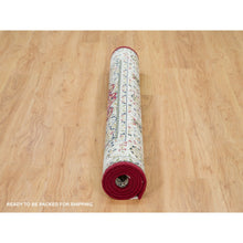 Load image into Gallery viewer, 4&#39;6&quot;x6&#39;10&quot; Burgundy Red, Nain With Center Medallion Flower Design, 250 Kpsi, Soft Wool, Hand Knotted, Oriental Rug FWR540372