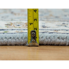 Load image into Gallery viewer, 2&#39;9&quot;x14&#39; Beau Blue, Nain With Center Medallion Flower Design, 250 Kpsi, Natural Wool, Hand Knotted, Xl Runner Oriental Rug FWR540378