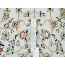 Load image into Gallery viewer, 6&#39;x6&#39; Powder White, Hand Knotted, Nain with All Over Flower Design, 250 KPSI, Soft Wool, Round Oriental Rug FWR540408