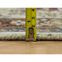 Load image into Gallery viewer, 2&#39;8&quot;x12&#39;3&quot; Cosmic Latte Beige, Vegetable Dyes, Antiqued Heriz Re-creation With Geometric Medallions, Extra Soft Wool, Soft And Lush Pile, Hand Knotted, Runner Oriental Rug FWR540504