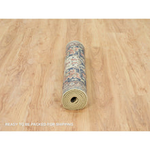 Load image into Gallery viewer, 2&#39;8&quot;x6&#39;1&quot; Egg Shell Beige, Hand Knotted Antiqued Fine Heriz Re-Creation, Natural Dyes, Densely Woven, Soft Pile, Natural Wool, Runner Oriental Rug FWR540570
