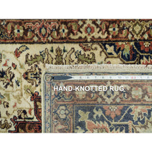 Load image into Gallery viewer, 2&#39;8&quot;x6&#39;1&quot; Egg Shell Beige, Hand Knotted Antiqued Fine Heriz Re-Creation, Natural Dyes, Densely Woven, Soft Pile, Natural Wool, Runner Oriental Rug FWR540570