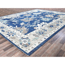 Load image into Gallery viewer, 10&#39;4&quot;x13&#39;6&quot; Bayern Blue, Afghan Oushak with All Over Leaf Design, Supple Collection, Soft and Lush Pile, 100% Wool, Densely Woven, Hand Knotted, Oriental Rug 00 FWR5400