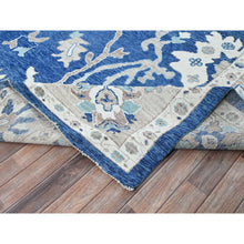 Load image into Gallery viewer, 10&#39;4&quot;x13&#39;6&quot; Bayern Blue, Afghan Oushak with All Over Leaf Design, Supple Collection, Soft and Lush Pile, 100% Wool, Densely Woven, Hand Knotted, Oriental Rug 00 FWR5400