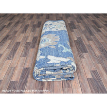 Load image into Gallery viewer, 10&#39;4&quot;x13&#39;6&quot; Bayern Blue, Afghan Oushak with All Over Leaf Design, Supple Collection, Soft and Lush Pile, 100% Wool, Densely Woven, Hand Knotted, Oriental Rug 00 FWR5400