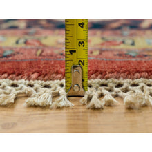 Load image into Gallery viewer, 12&#39;x12&#39; Japanese Carmine Red, Soft And Lush, Dense Weave, Hand Knotted, Antiqued Fine Heriz Re-creation, Vegetable Dyes, 100% Wool, Round Oriental Rug FWR540612