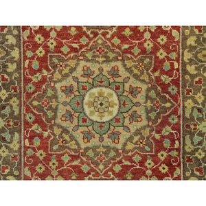 2'7"x18' Rufous Red, Hand Knotted, Natural Wool, Dense Weave, Soft and Plush Pile, Antiqued Tabriz Haji Jalili Design, XL Runner Oriental Rug FWR540642