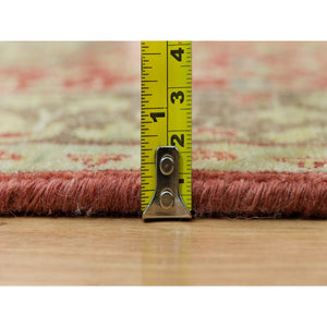 2'7"x18' Rufous Red, Hand Knotted, Natural Wool, Dense Weave, Soft and Plush Pile, Antiqued Tabriz Haji Jalili Design, XL Runner Oriental Rug FWR540642