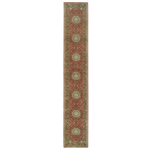 Load image into Gallery viewer, 2&#39;8&quot;x16&#39; Turkey Red, Plush Pile, Antiqued Tabriz Haji Jalili Design, Hand Knotted, 100% Wool, Natural Dyes, Dense Weave, XL Runner Oriental Rug FWR540672