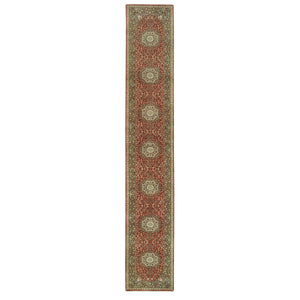 2'8"x16' Turkey Red, Plush Pile, Antiqued Tabriz Haji Jalili Design, Hand Knotted, 100% Wool, Natural Dyes, Dense Weave, XL Runner Oriental Rug FWR540672