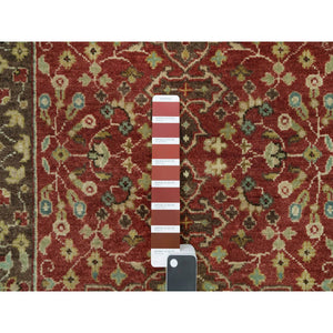 2'8"x16' Turkey Red, Plush Pile, Antiqued Tabriz Haji Jalili Design, Hand Knotted, 100% Wool, Natural Dyes, Dense Weave, XL Runner Oriental Rug FWR540672