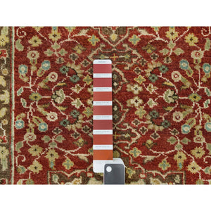 2'6"x10'1" Upsdell Red, Natural Dyes, Dense Weave, Hand Knotted, Antiqued Tabriz Haji Jalili Design, Organic Wool, Soft And Lush Pile, Runner Oriental Rug FWR540678