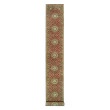 Load image into Gallery viewer, 2&#39;7&quot;x22&#39; Cherry Red, Antiqued Tabriz Haji Jalili Design, Fine Weave, Natural Dyes, All Wool, Plush Pile, Hand Knotted, XL Runner Oriental Rug FWR540696