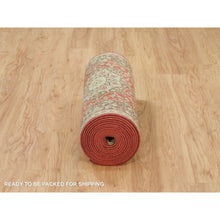 Load image into Gallery viewer, 2&#39;7&quot;x22&#39; Cherry Red, Antiqued Tabriz Haji Jalili Design, Fine Weave, Natural Dyes, All Wool, Plush Pile, Hand Knotted, Xl Runner Oriental Rug FWR540696